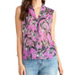 Blusa feminina semitransparente estampada, tamanho pequeno, roxa, Rachel Rachel Roy