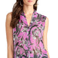 Blusa feminina semitransparente estampada, tamanho pequeno, roxa, Rachel Rachel Roy