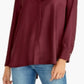 Camisa feminina Rachel Roy com botões frontais, roxa, tamanho pequeno