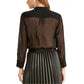 Camisa feminina estampada Winona Rachel Rachel Roy, preta, tamanho pequeno