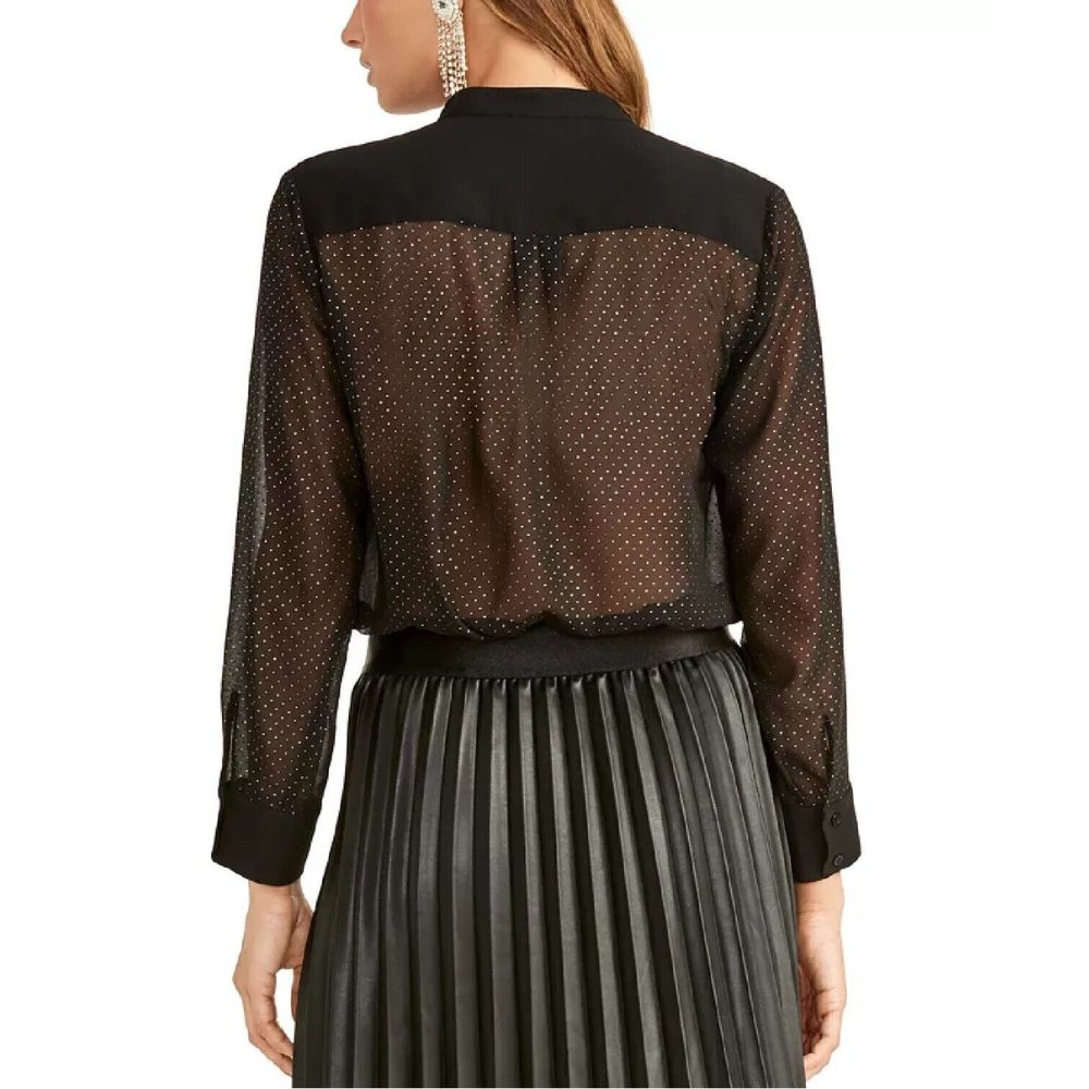 Camisa feminina estampada Winona Rachel Rachel Roy, preta, tamanho pequeno