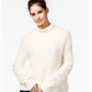 Blusa feminina de gola alta de algodão Rachel Rachel Roy, marrom, tamanho médio