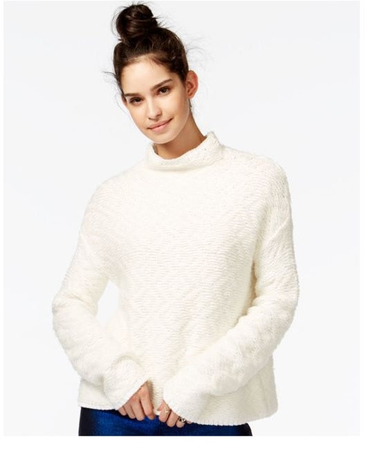 Blusa feminina de gola alta de algodão Rachel Rachel Roy, marrom, tamanho médio