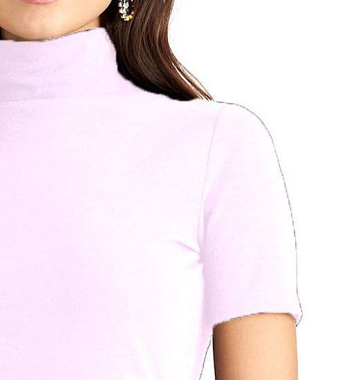 Blusa feminina de gola alta de algodão Rachel Rachel Roy, branca, tamanho pequeno