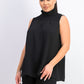 Blusa feminina Rachel Rachel Roy Mindi Smocked com gola alta, preta, tamanho 2, extra grande