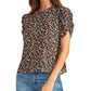 Blusa feminina Rachel Roy Hanna com manga franzida, preta, tamanho X-S