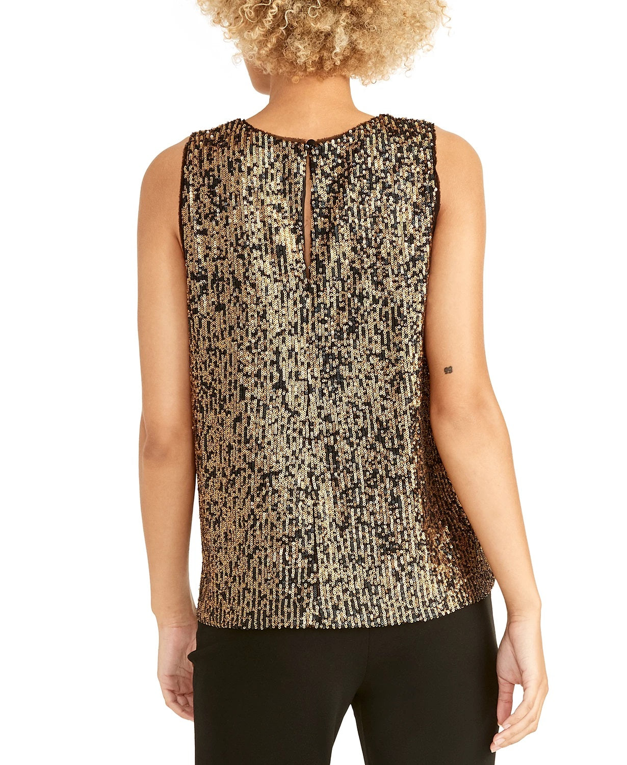 Blusa de lantejoulas Aline feminina Rachel Roy amarelo escuro tamanho X-G