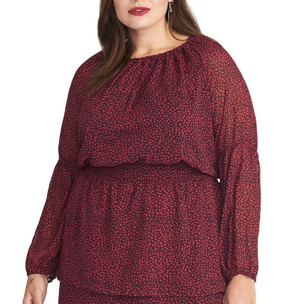 Vestido Blusa Feminino Plus Size Lola Manga Longa Estampado Floral Preto Tamanho 1X