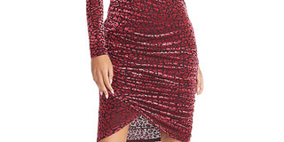 Vestido feminino Rachel Roy com estampa de leopardo, rosa escuro, tamanho extragrande