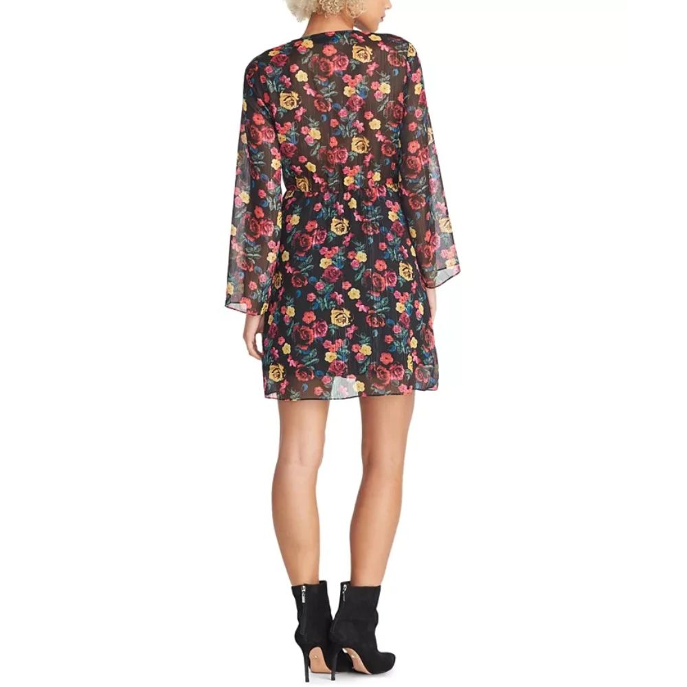 Vestido feminino com estampa floral e amarração na cintura, tamanho extra grande, Rachel Rachel Roy