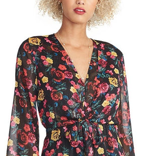 Vestido feminino com estampa floral e amarração na cintura, tamanho extra grande, Rachel Rachel Roy