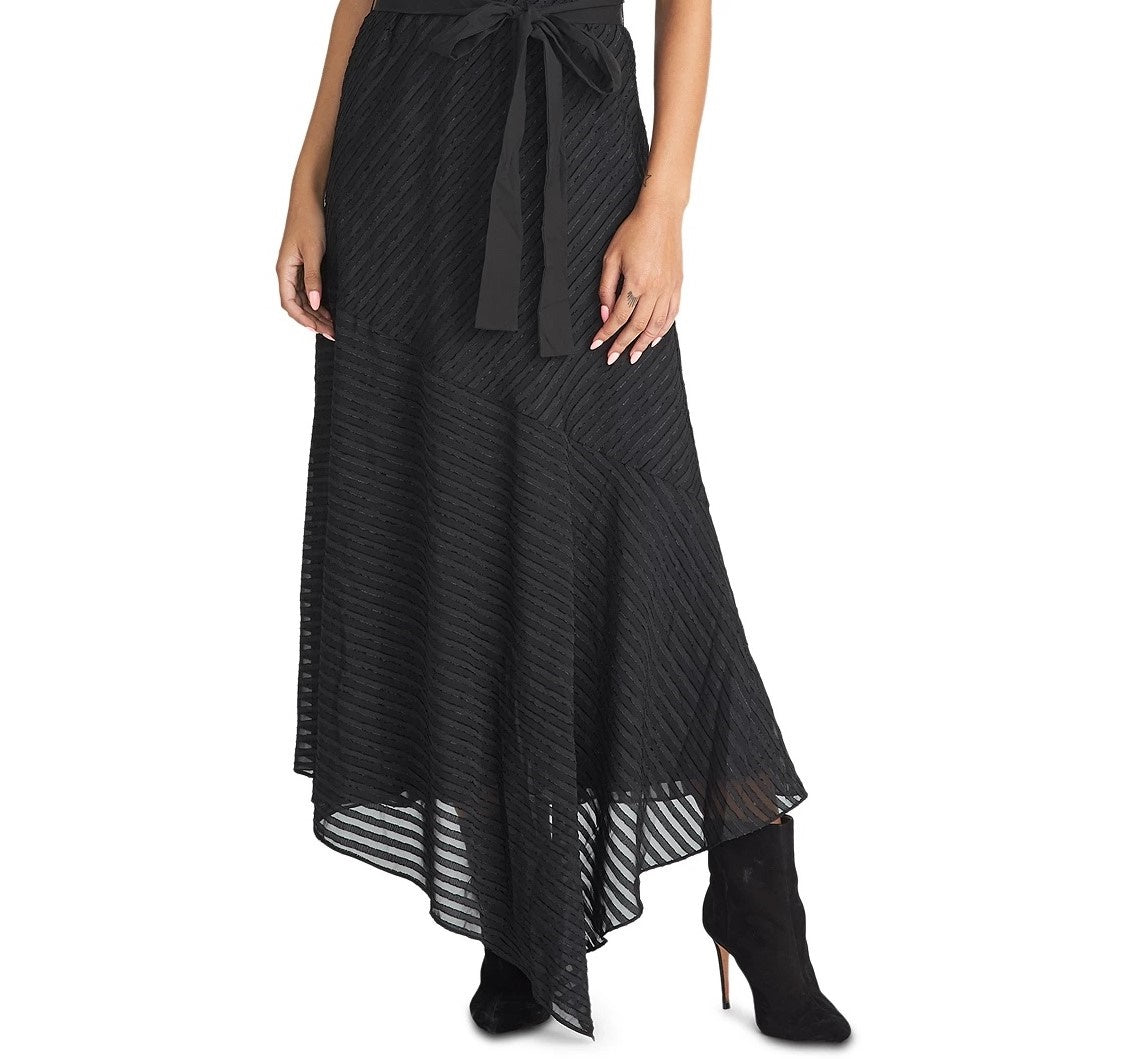 Vestido assimétrico com cinto Isla Rachel Roy feminino, preto, tamanho extra pequeno