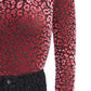 Blusa feminina Rachel Rachel Roy Val Flocked de gola alta rosa tamanho grande