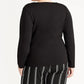 Top drapeado moderno feminino Rachel Roy, preto, tamanho 2X