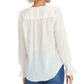Blusa feminina Lulu com decote em V e punho franzido, tamanho grande, Rachel Rachel Roy, branca