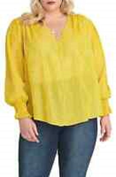 Blusa Lulu Plus Size Feminina Rachel Rachel Roy Amarelo Médio Tamanho 2X