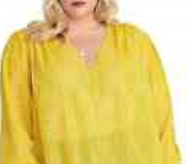 Blusa Lulu Plus Size Feminina Rachel Rachel Roy Amarelo Médio Tamanho 2X