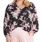 Blusa Layla com babados Rachel Rachel Roy feminina, preta, tamanho 1 extra