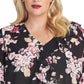 Blusa Layla com babados Rachel Rachel Roy feminina, preta, tamanho 1 extra