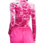 Rachel Roy Val Tie-Dyed Top de gola alta feminino roxo tamanho extra pequeno
