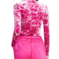 Rachel Roy Val Tie-Dyed Top de gola alta feminino roxo tamanho médio