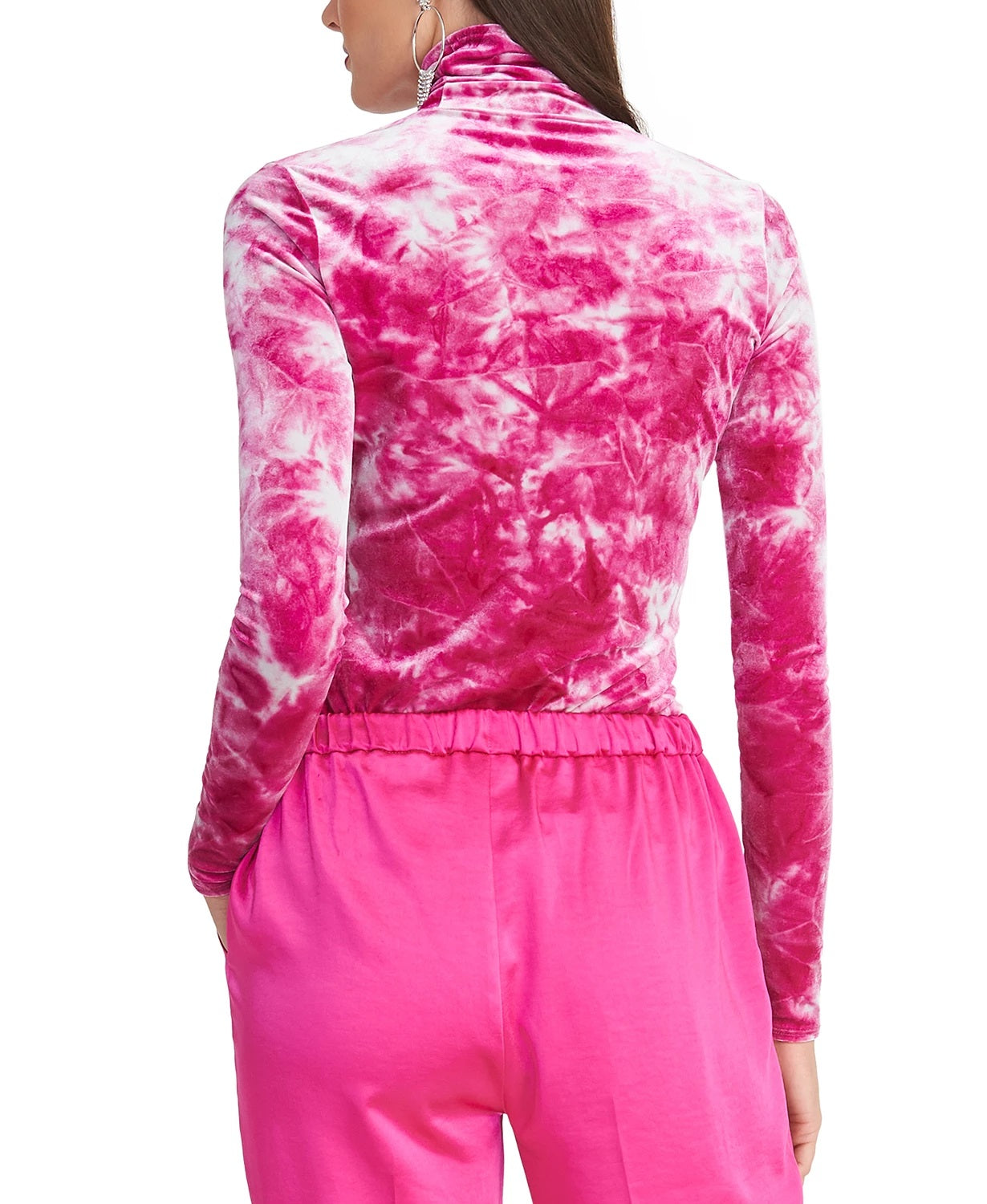 Rachel Roy Val Tie-Dyed Top de gola alta feminino roxo tamanho médio