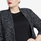 Jaqueta feminina plus size da Rachel Rachel Roy com abertura frontal, preta, tamanho 1X