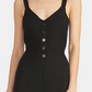 Macacão curto de algodão com amarração nas costas Rachel Roy feminino, preto, tamanho 0