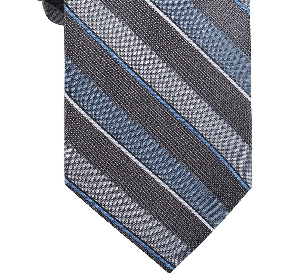 Gravata listrada fina Bragg masculina Ryan Seacrest Distinction azul tamanho regular