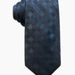 Gravata de seda fina xadrez San Leo masculina Ryan Seacrest Distinction, tamanho azul-marinho, tamanho regular