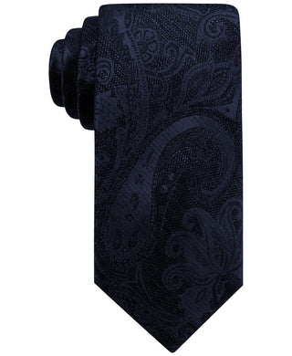 Gravata masculina Aberdeen Paisley Ryan Seacrest, azul marinho, tamanho único