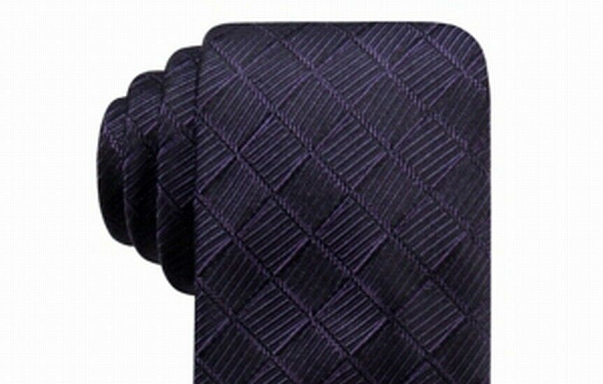 Gravata de seda Franco Geo masculina Ryan Seacrest Distinction, roxa, tamanho regular