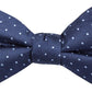 Gravata borboleta masculina Ryan Seacrest Distinction Fairfax Pindot pré-amarrada, azul, tamanho regular