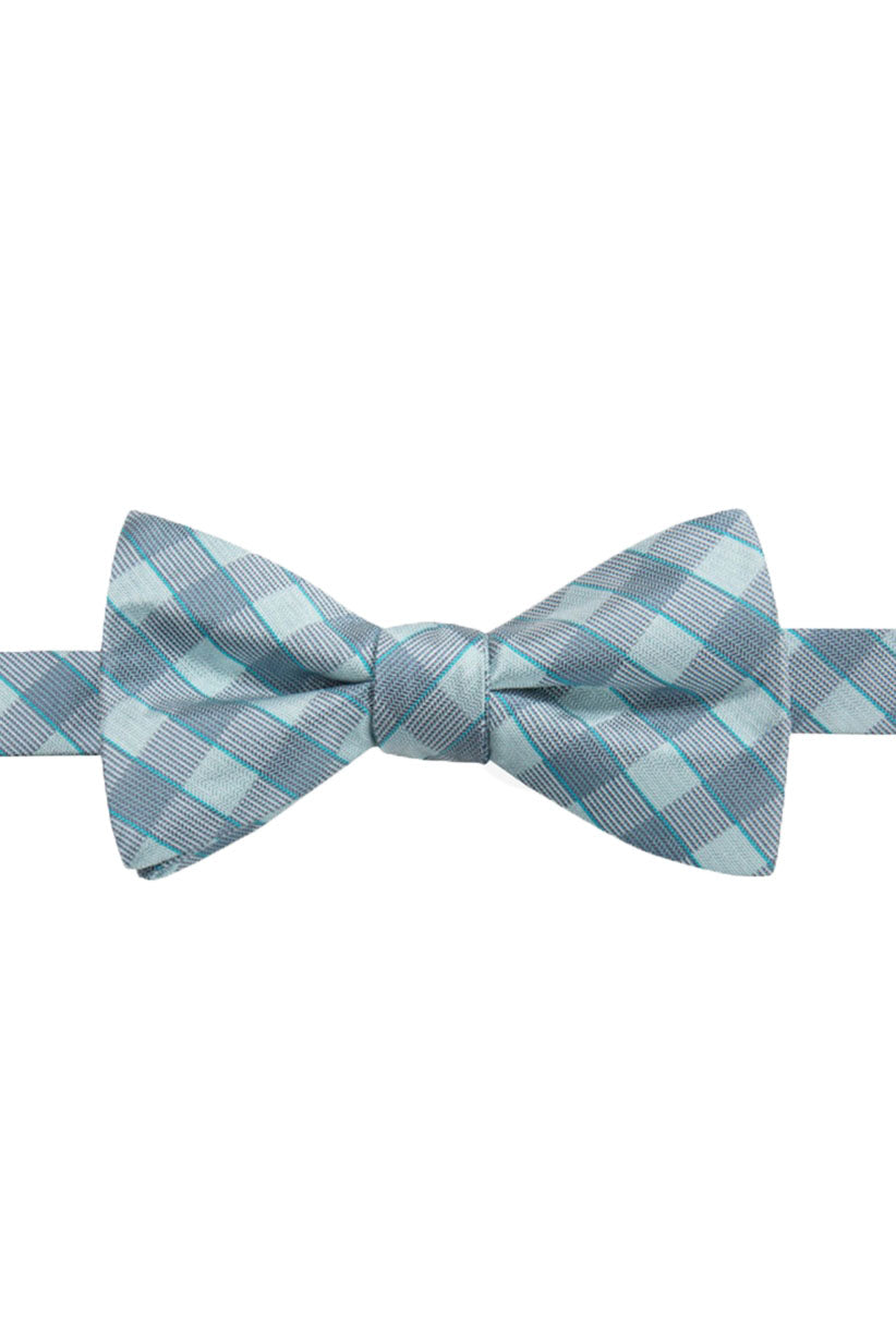 Ryan Seacrest Distinction Men's Larkspur Plaid Bow Tie Lt Green Size Regular