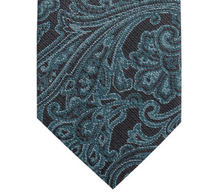 Gravata masculina Ryan Seacrest Distinction Wilson Slim Paisley Azul Tamanho Regular
