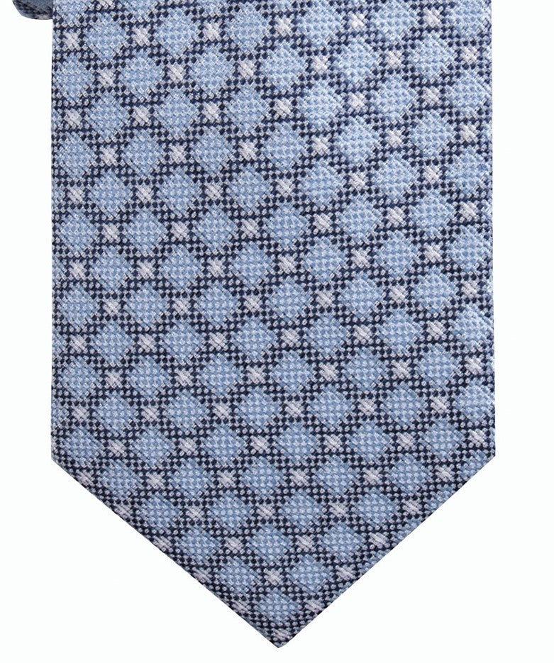 Gravata fina masculina Ryan Seacrest Distinction Bona Neat azul brilhante tamanho regular