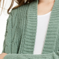 Cardigan de malha mista em chenille Ultra Flirt Juniors, verde, tamanho médio