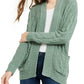 Cardigan de malha mista em chenille Ultra Flirt Juniors, verde, tamanho extragrande
