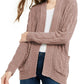 Cardigan de malha mista em chenille Ultra Flirt Juniors, rosa, tamanho pequeno