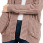 Cardigan de malha mista em chenille Ultra Flirt Juniors, rosa, tamanho pequeno