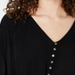 Blusa lisa com amarração frontal Ultra Flirt Juniors, preta, tamanho médio