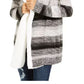Cardigan Crave Fame Junior Sherpa Trim Cinza Tamanho P