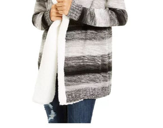 Cardigan Crave Fame Junior Sherpa Trim Cinza Tamanho P