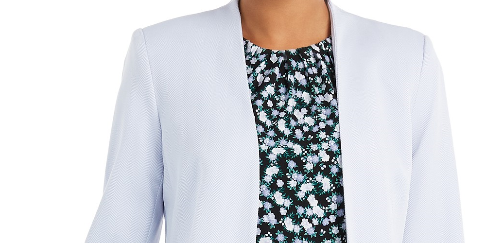 Jaqueta Calvin Klein Feminina Aberta na Frente Azul Tamanho 16