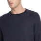 Suéter masculino vintage à prova de intempéries com manga raglan e lavagem a pedra, estilo colmeia, azul, tamanho pequeno