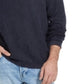 Suéter masculino vintage à prova de intempéries com manga raglan e lavagem a pedra, estilo colmeia, azul, tamanho pequeno