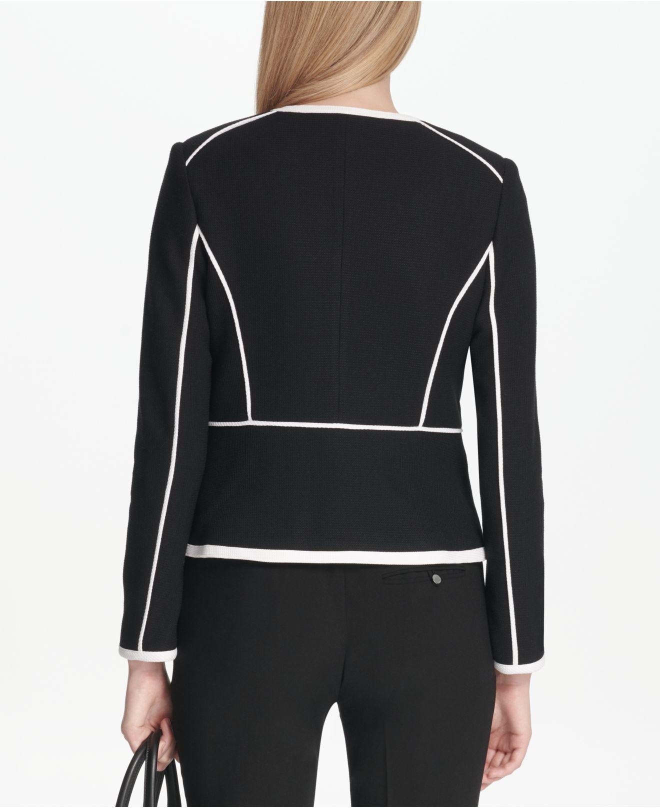 Jaqueta Calvin Klein Feminina com Acabamento Tubular Preta Tamanho 8