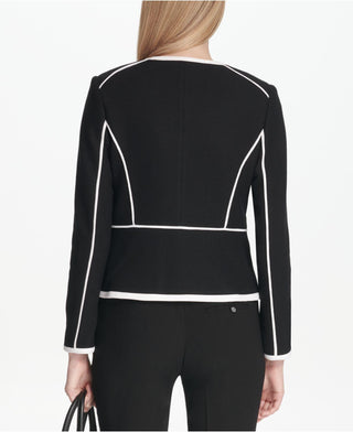 Jaqueta Calvin Klein Feminina com Acabamento Tubular Preta Tamanho 8