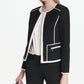 Jaqueta Calvin Klein Feminina com Acabamento Tubular, Cinza Escuro, Tamanho 12