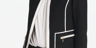 Jaqueta Calvin Klein Feminina com Acabamento Tubular, Cinza Escuro, Tamanho 12